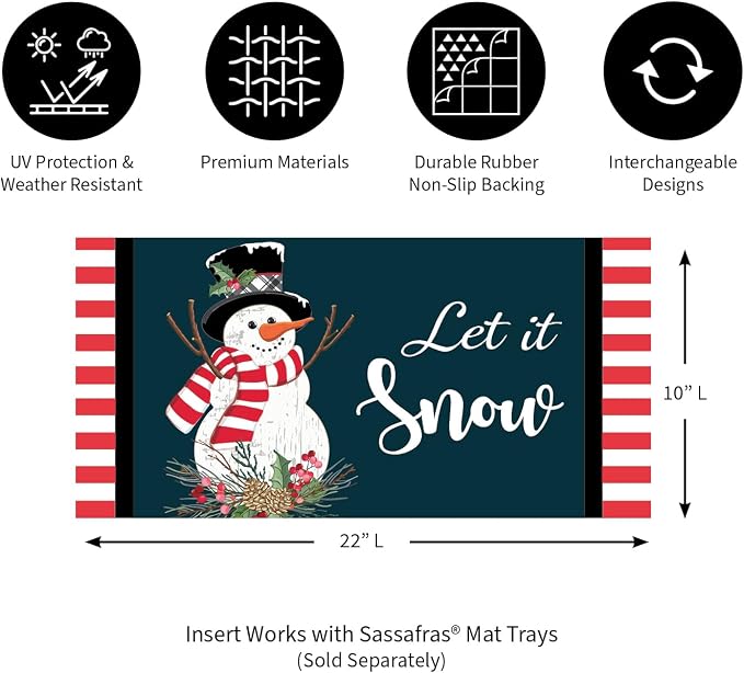 Evergreen Holly Snowman Sassafras Mat