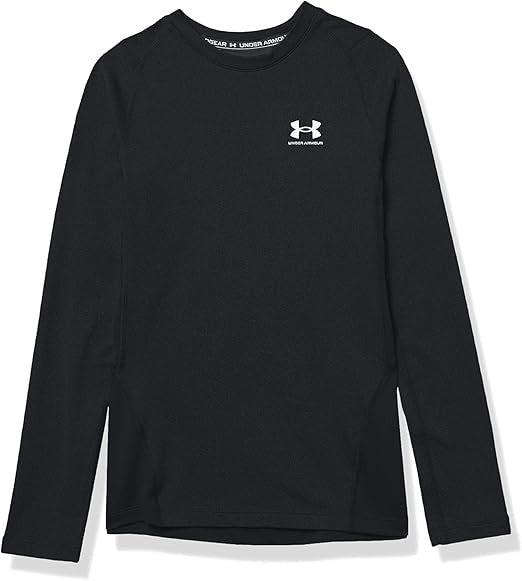 Under Armour Boys ColdGear Long Sleeve Shirt - Black/White