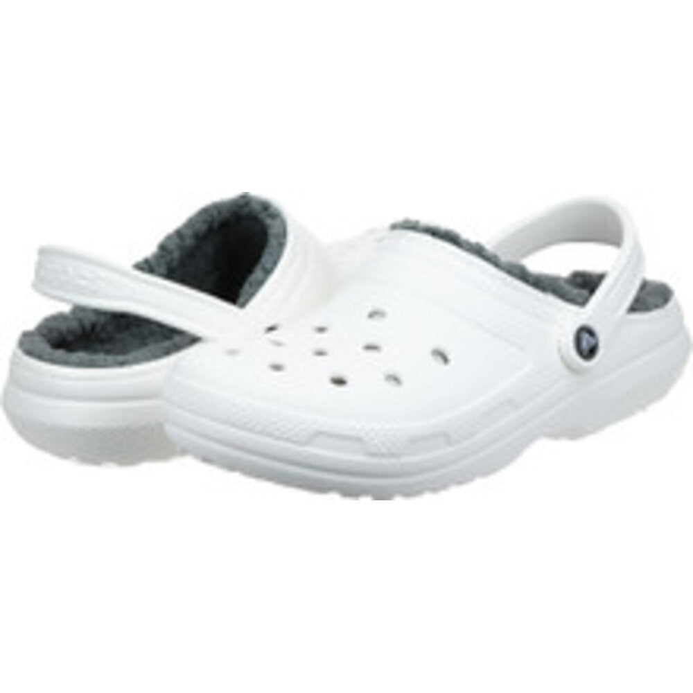 Crocs Adult Unisex Classic Lined Clog - White/Grey