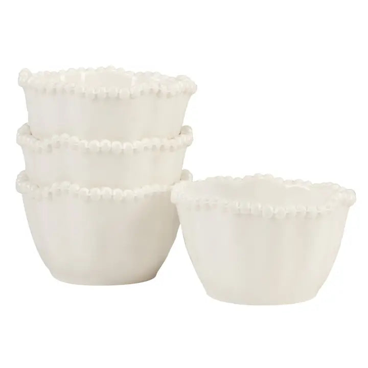 Certified International Perlette Cream Melamine Dipping Bowls -  Set of 4