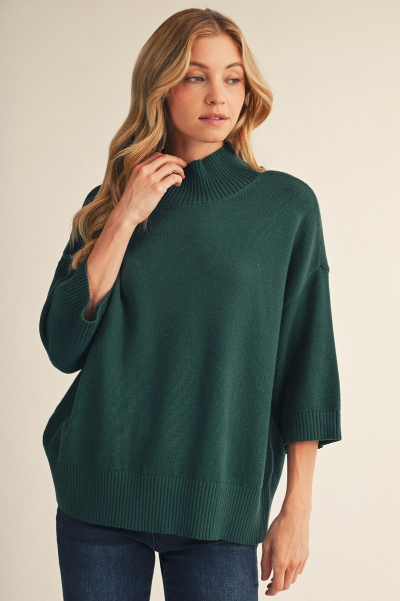Jodifl Women's Comfy Turtle Neck Sweater - Hunter Green