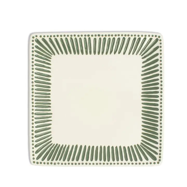 The Royal Standard Ava Square Platter - White/Green