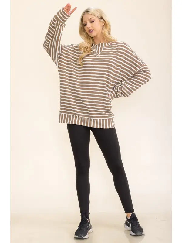 Stylive Women's Striped Crew Neck Top