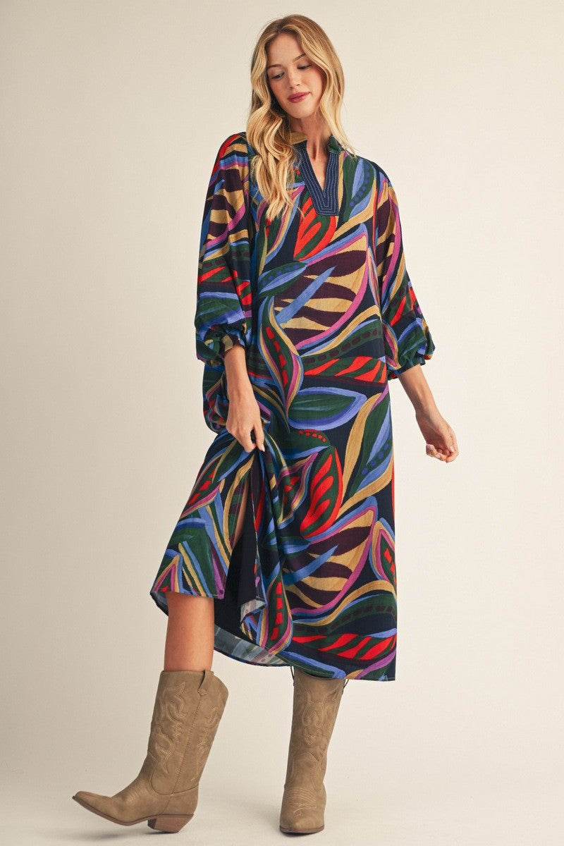 Jodifl Women's Boho Floral Midi Dress