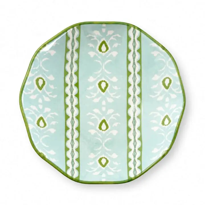 Laura Park Rosemary Stripe Blue Ceramic Ring Dish