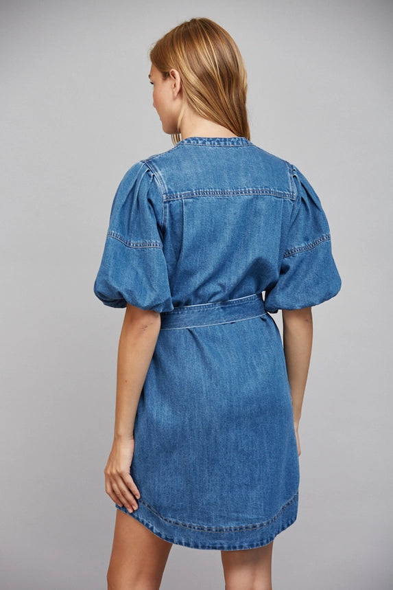 Fate Women's Button-Down Washed Denim Dress