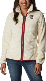 Columbia Women's CLG Fire Side II Sherpa FZ - South Carolina- Chalk
