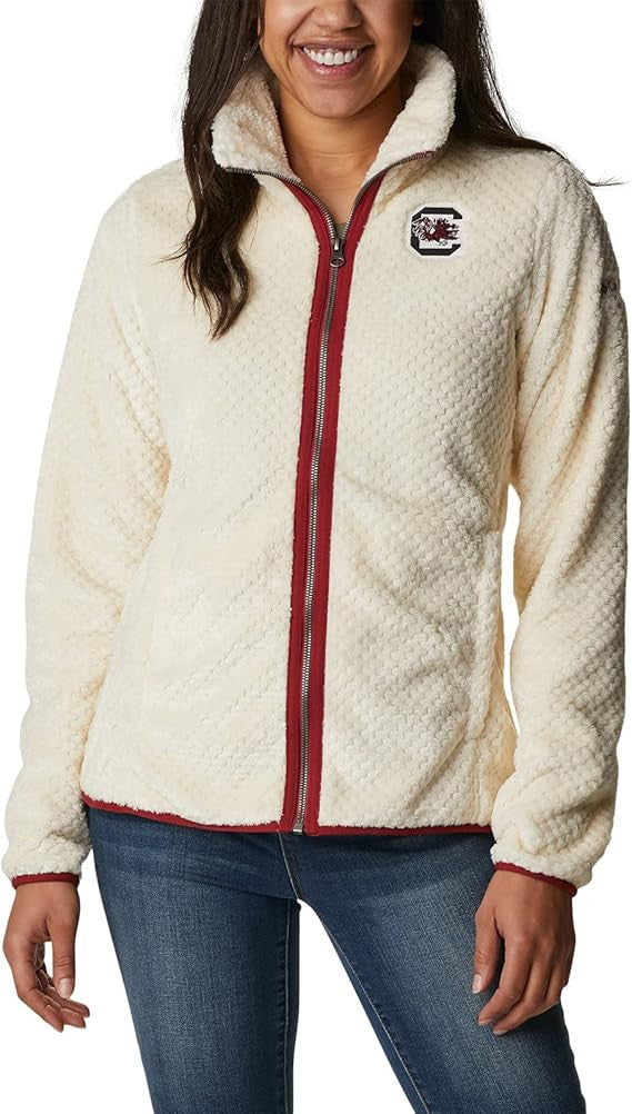 Columbia Women's CLG Fire Side II Sherpa FZ - South Carolina- Chalk