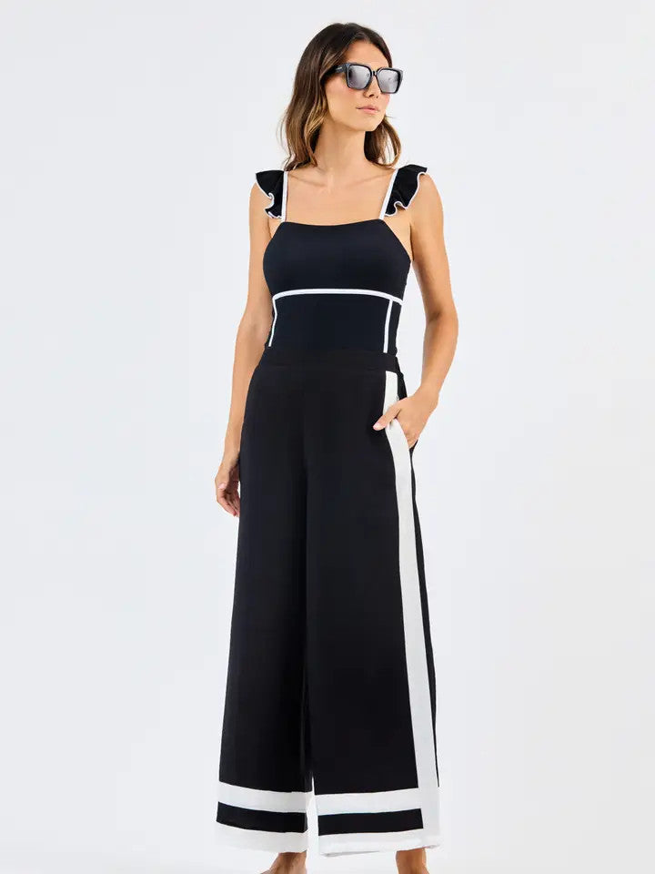 Mary Square Women's Whitley Beach Pants - Black/White