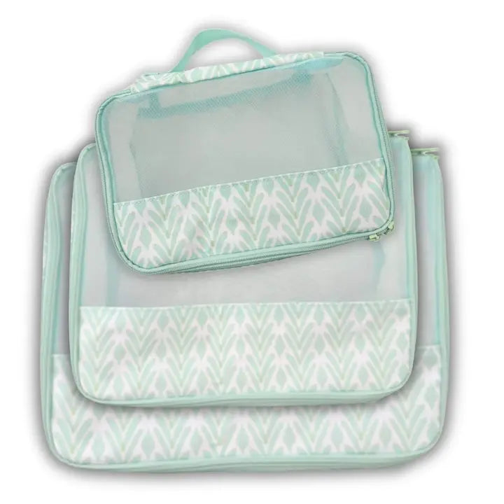 Laura Park Petite Frond Mint Packing Cubes