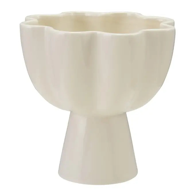 Hazel Mazel Stoneware Flower Shaped Pedestal Bowl
