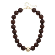 Canvas Marjorie Fall Beaded Necklace - Brown