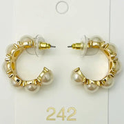 Two Forty Two Chic Pearl Hoops
