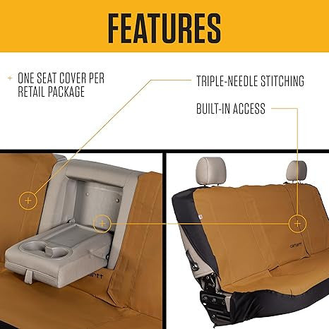 Carhartt 700D Nylon Duck Canvas Automotive Bench Seat Cover - Carhartt Brown