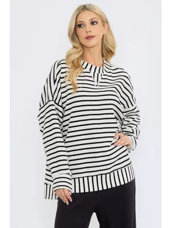 Stylive Women's Striped Crew Neck Top