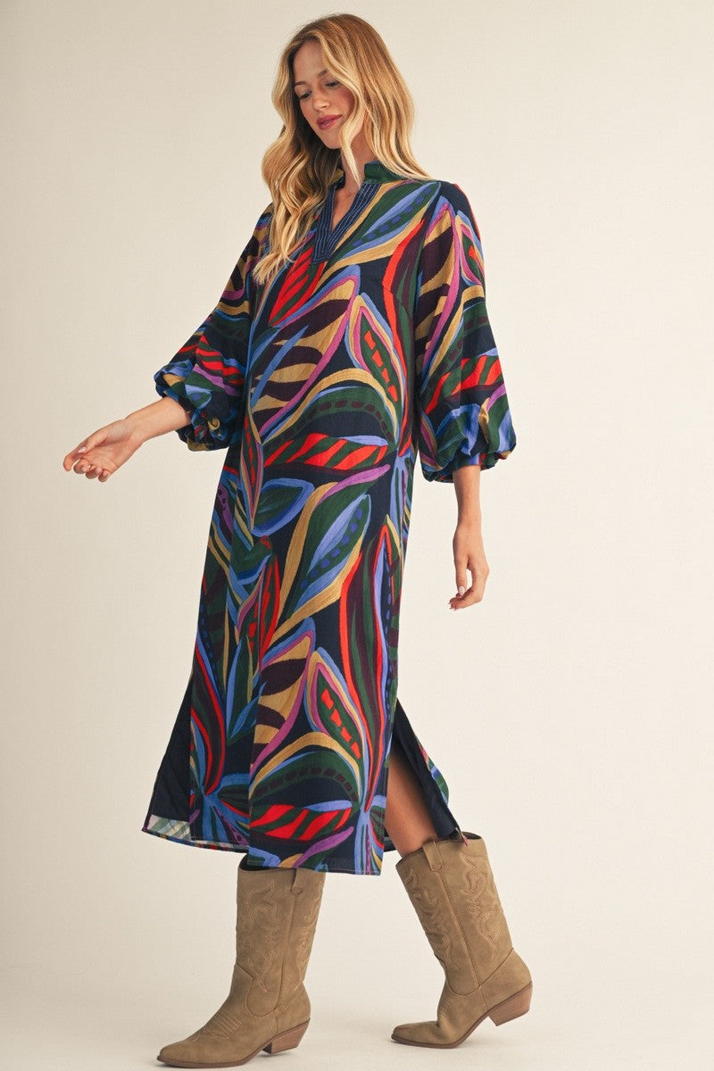 Jodifl Women's Boho Floral Midi Dress