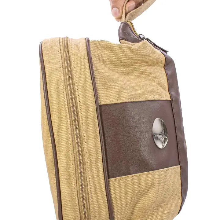 Zep-Pro Men’s Mallard Khaki Canvas Toiletry Dopp Bag