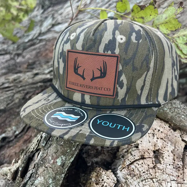 Three Rivers Hat Co. Kids Deer Horns Camo Rope Hat - Mossy Oak Bottomland