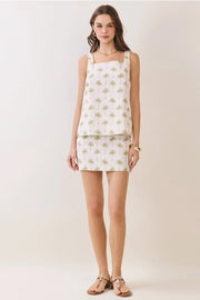 TCEC Women's Palm Tree High Waist Mini Skirt