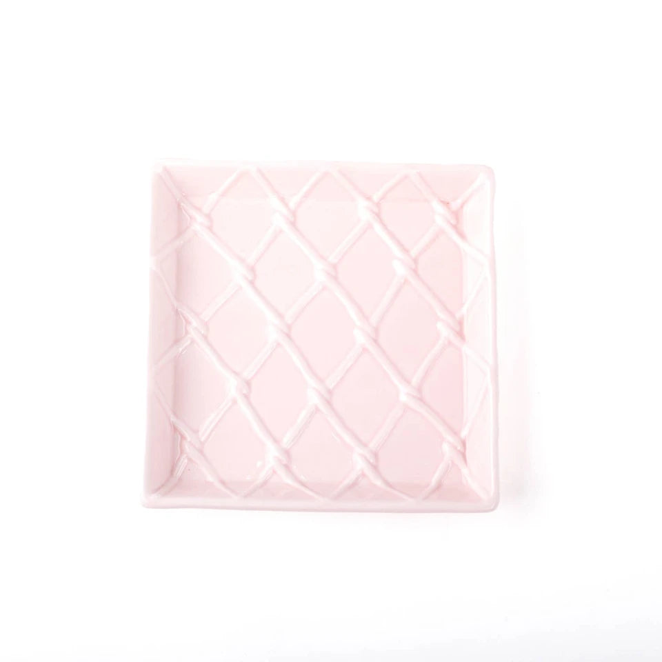 8 Oak Lane Pink Textured Beverage Napkin Tray
