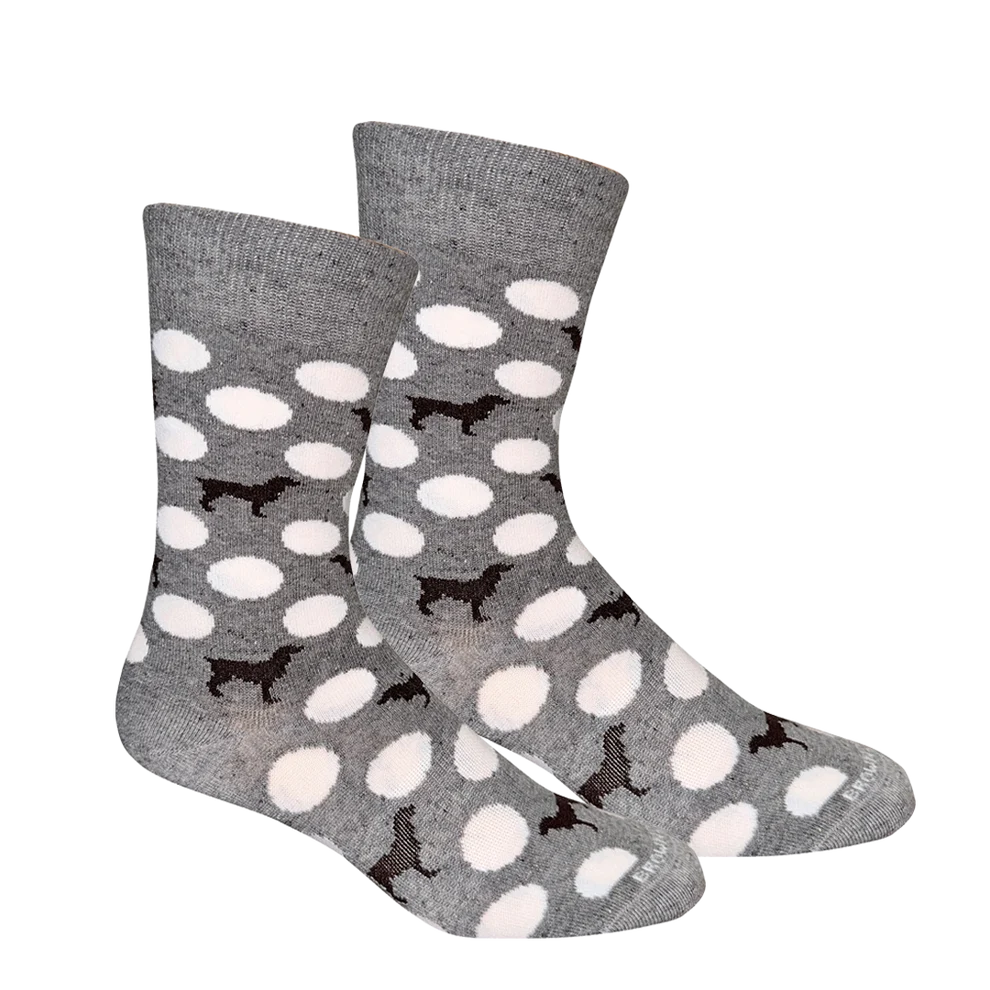 Brown Dog Socks Rylee Dot Socks - Light Grey Heather