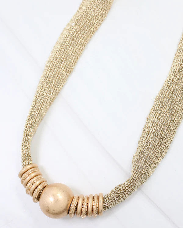 Caroline Hill Ludington Statement Necklace Worn Gold