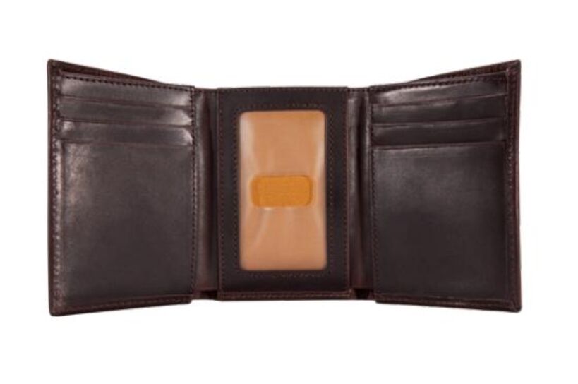 Carhartt Oil Tan Leather Trifold Wallet in Dark Brown