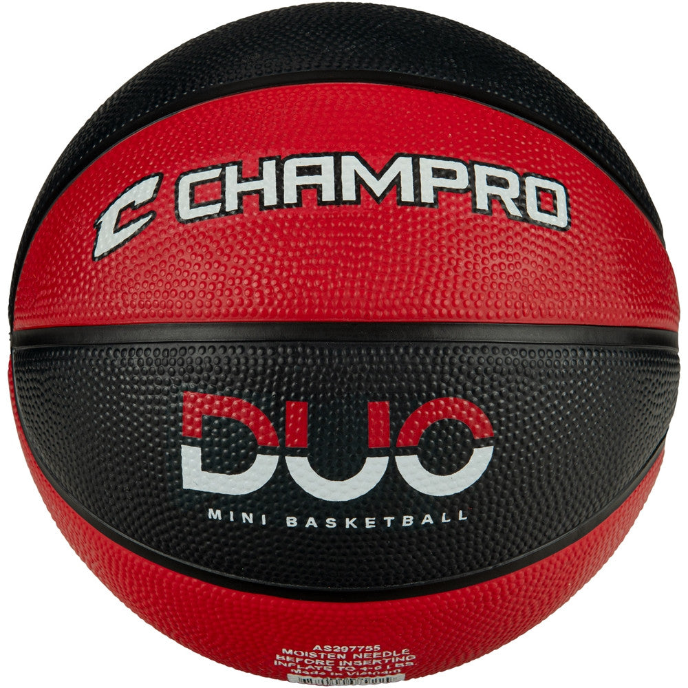 Champro Jammer Mini Rubber Basketball - Black/Scarlet