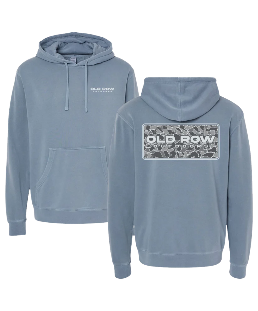 Old Row Men's 80s Camo Pigment Dyed Hoodie - Blue Jean