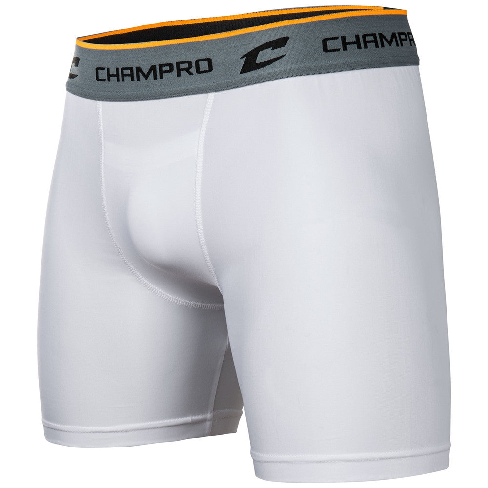Champro Youth Compression Boxer Short with Cup - White