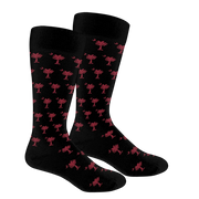 Brown Dog Socks Palmetto Crew Socks - Black/Tibetan Red