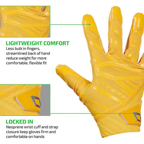 Cutters Rev Pro 6.0 Solid Receiver Gloves - Gold