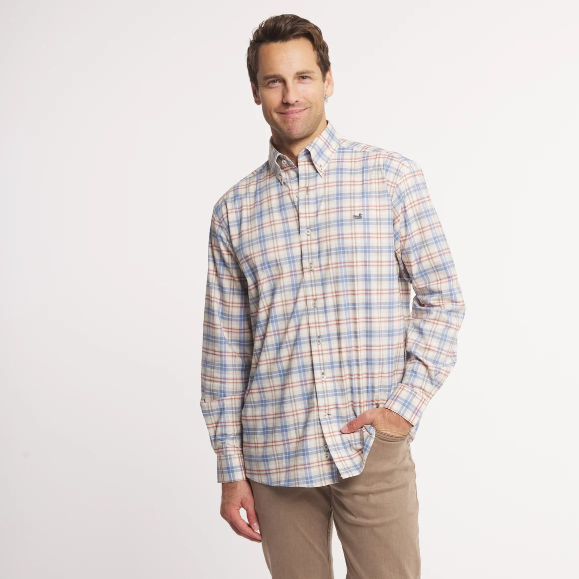 Southern Marsh Men's Highlands Lattice Performance Dress Shirt