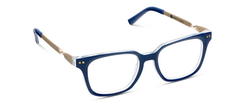 Peepers Sidebar Blue Light Reading Glasses - Navy/Rosemary Stripe Indigo