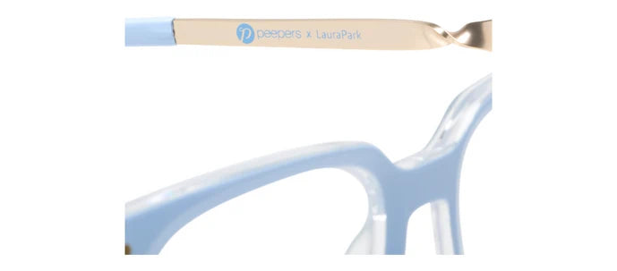 Peepers Sidebar Blue Light Reading Glasses - Light Blue/Rosemary Stripe Lavendar