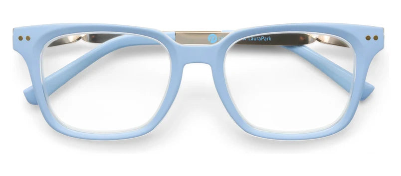 Peepers Sidebar Blue Light Reading Glasses - Light Blue/Rosemary Stripe Lavendar