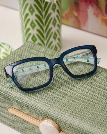 Peepers Siren Blue Light Reading Glasses - Deep Blue/Rosemary White