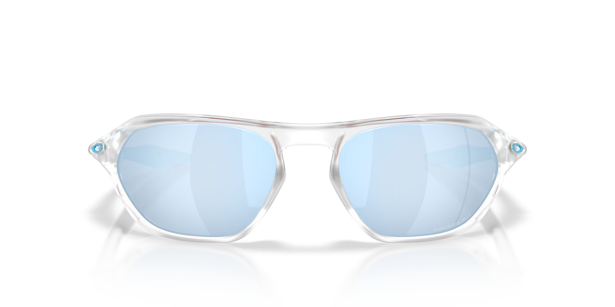 Oakley Cage Jacket Polarized Sunglasses - Matte Clear/Prizm Deep Water