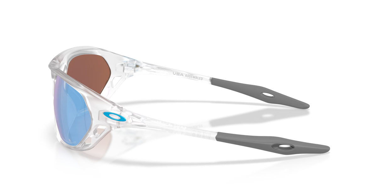 Oakley Cage Jacket Polarized Sunglasses - Matte Clear/Prizm Deep Water