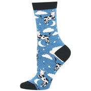 Socksmith Cow Jumped Over The Moon Bamboo Crew
