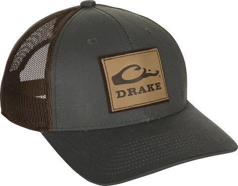 Drake Leather Patch Mesh Back Cap - Dark Grey