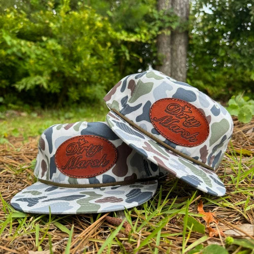 Dirty Marsh Outfitters Classic Leather Patch Rope Hat - Brackish