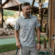 Burlebo Men's Performance Polo - Classic Deer Camo