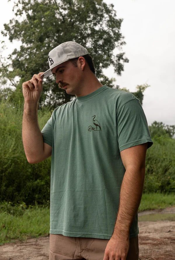 Dirty Marsh Outfitters Men's Skelly on Da Bayou Tee - Light Green