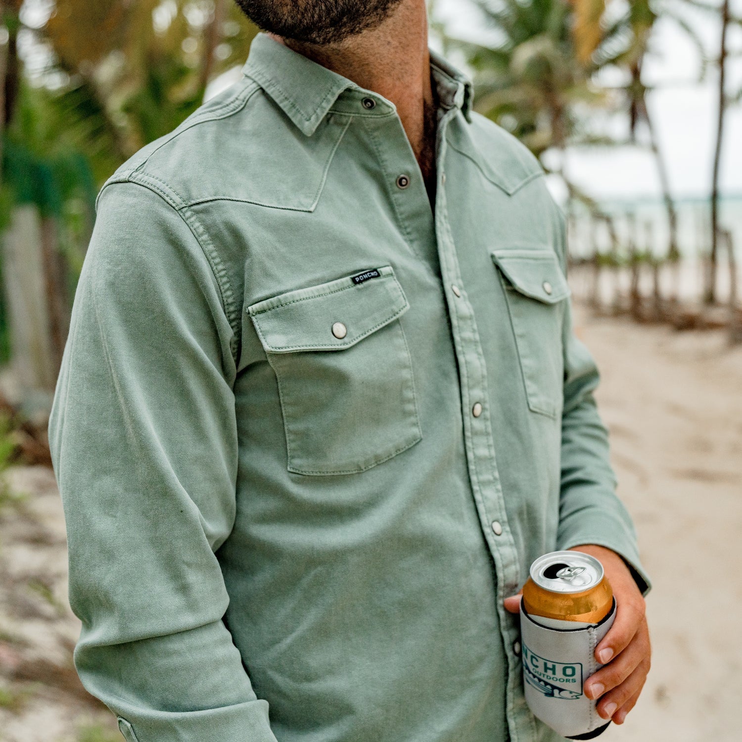 Poncho Men's The Ventura - Western Denim - Sage Brush
