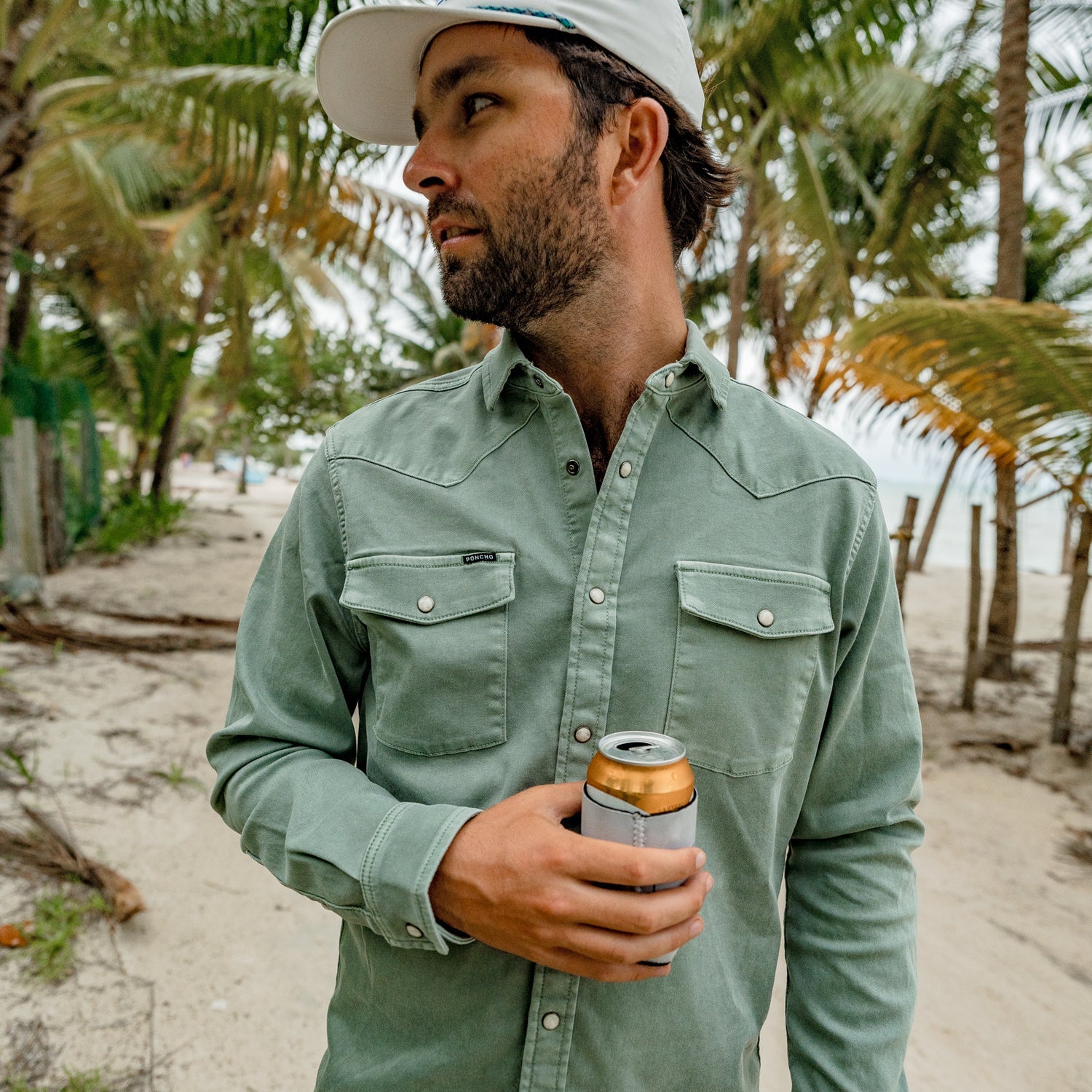 Poncho Men's The Ventura - Western Denim - Sage Brush
