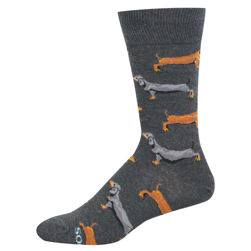 Socksmith Dachshunds Cotton Crew - Charcoal Heather