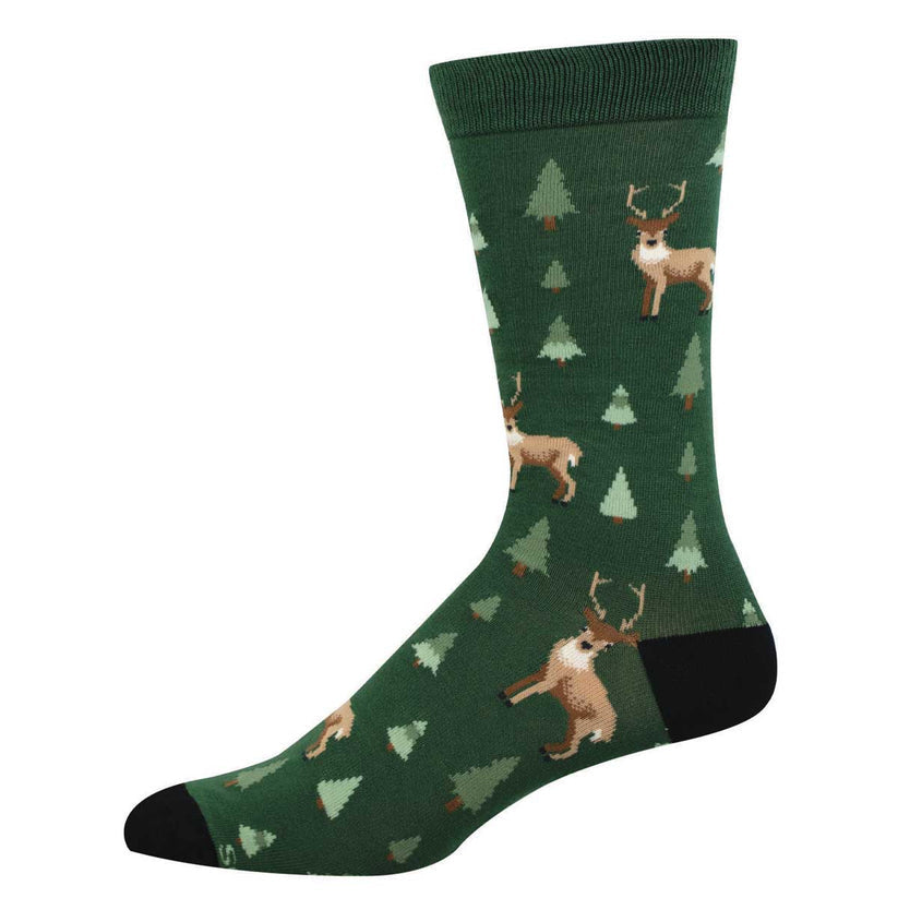 SockSmith Men's Deer In The Trees Bamboo Crew Socks