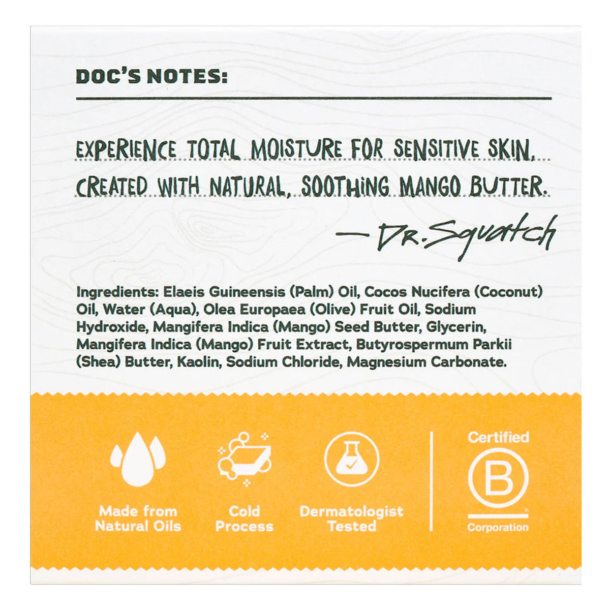 Dr. Squatch Total Moisture Bar Soap - Mango Butter