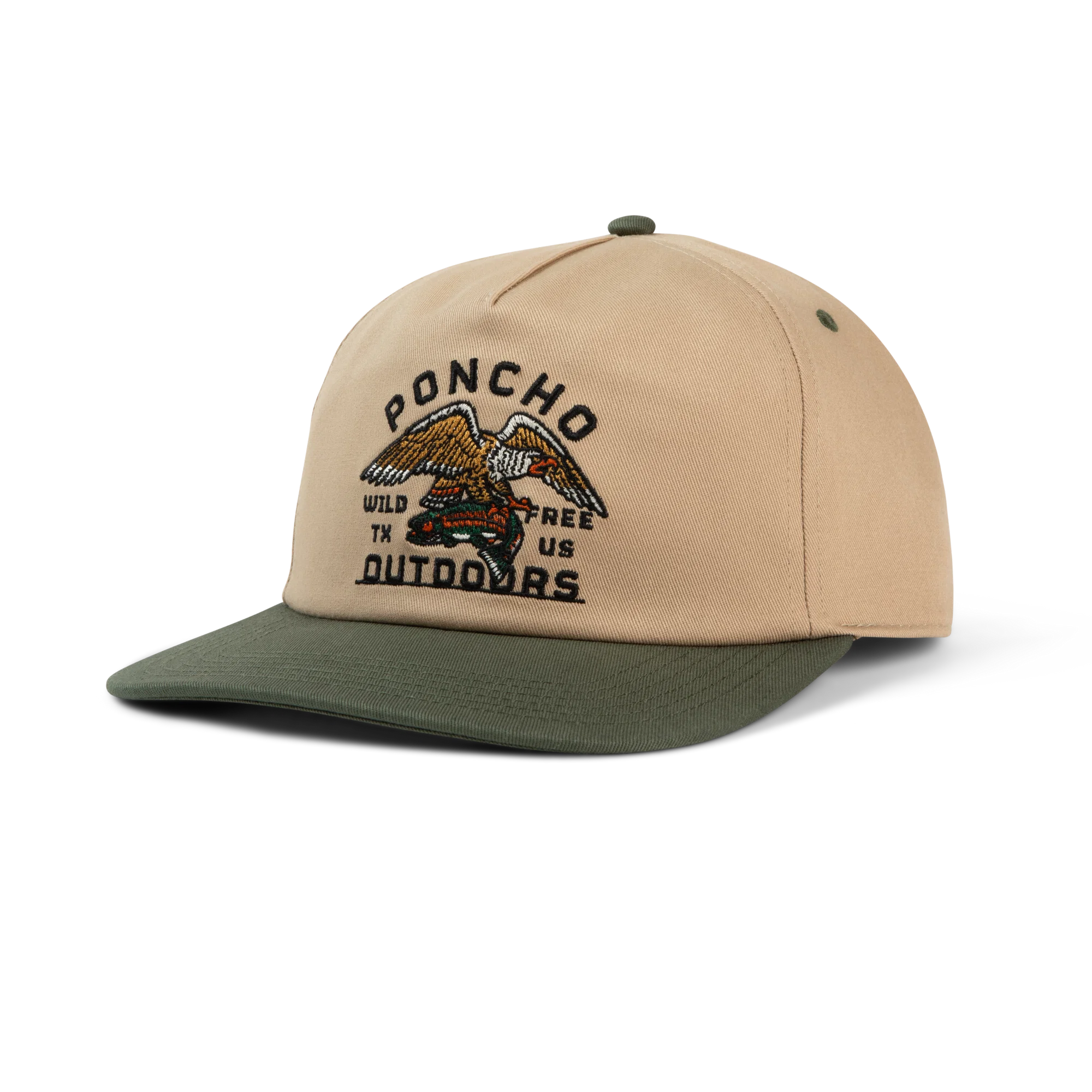 Poncho Men's Eagle and Trout Hat - Tan Eagle and Trout